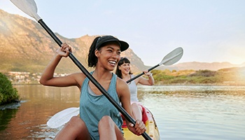 two women going kayaking