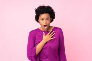 Woman with a shocked expression